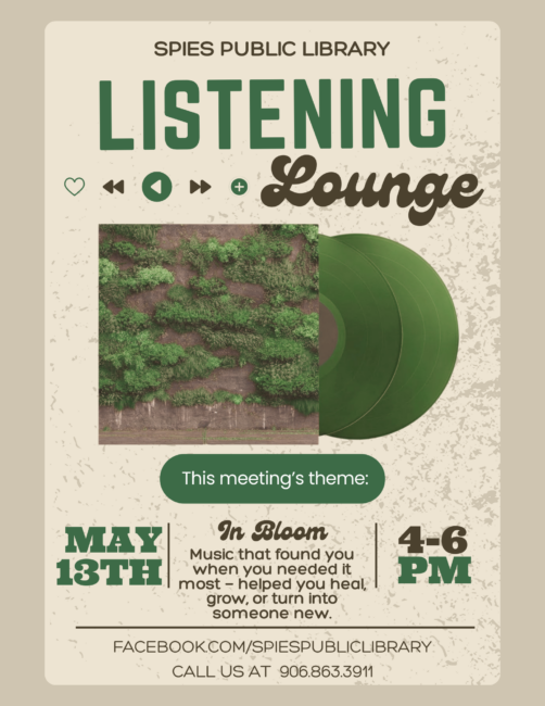Flyer for the May meeting of the Listening Lounge Music Club