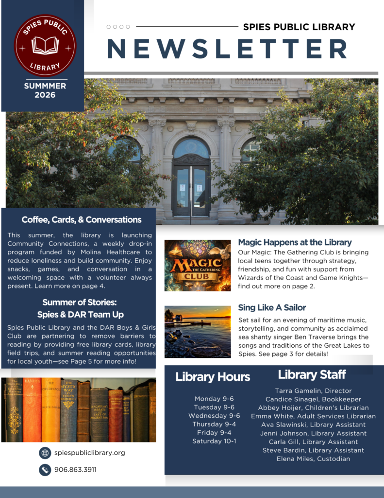 Overview of Summer 2026 Newsletter - click link below for PDF copy of the Newsletter